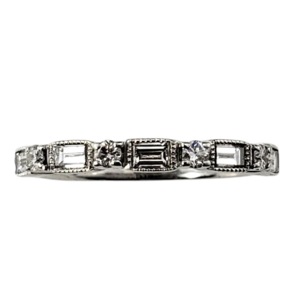 14 Karat White Gold Diamond Band Ring Size 5.5 #21537